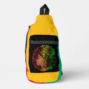 Rasta schwarze Frau in rot-gelb-grün Crossbody Bag