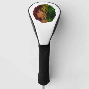 Rasta Schwarze Mädchen Frau Afro rot gelb grün  Golf Headcover