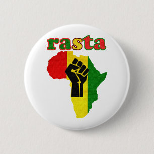 Rasta schwarze Power-Faust über Afrika Button