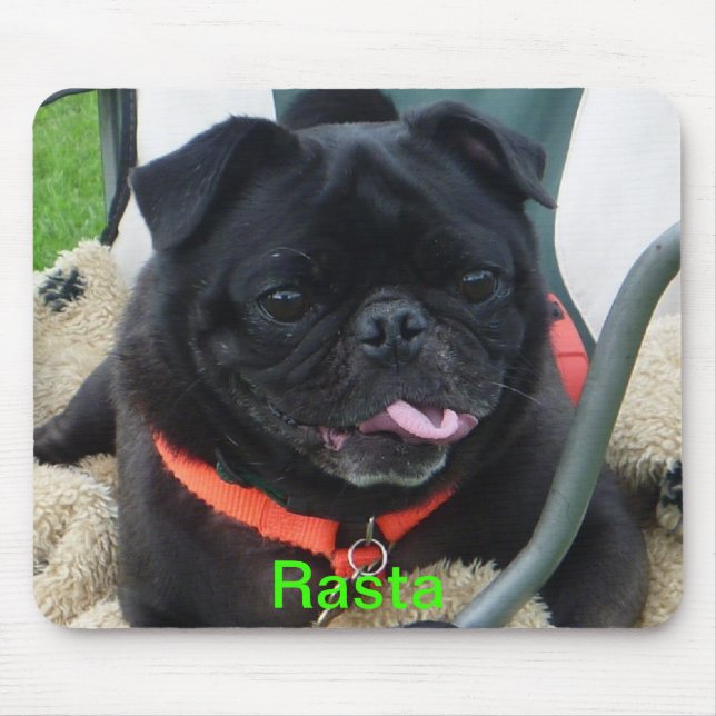 Rasta schwarzer MOPS Mousepad (Vorne)