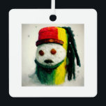 Rasta Snowman II Metal Ornament<br><div class="desc">Rasta Snowman II</div>
