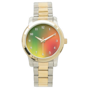Rasta Splash der weißen Farbzahlen Armbanduhr