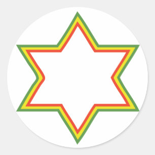 Rasta Star von David Runder Aufkleber