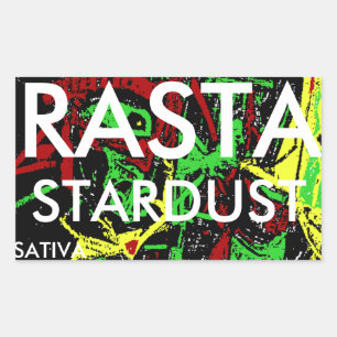 RASTA STARDUST SATIVA RECHTECKIGER AUFKLEBER