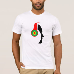 Rasta stellen Silhouettekopfhörer gegenüber T-Shirt