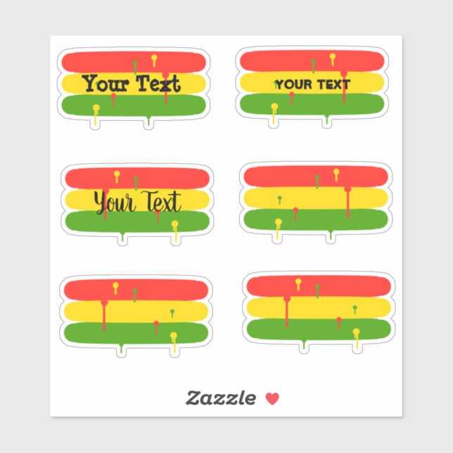 Rasta Stripes Aufkleber (Blatt)