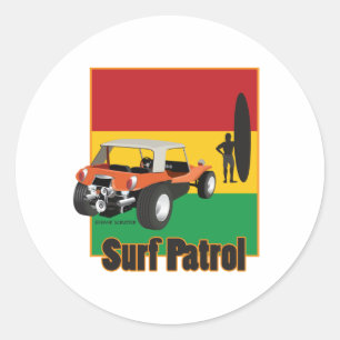 Rasta Surfpatrol Buggy Runder Aufkleber
