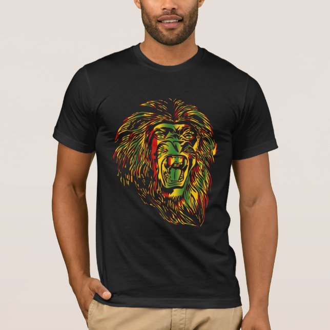Rasta T - Shirt-Löwereggae-Farben T-Shirt (Vorderseite)