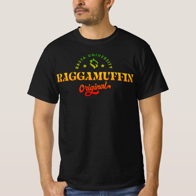 Rasta Universität Raggamuffin Original Rasta Regga T-Shirt (Vorderseite)