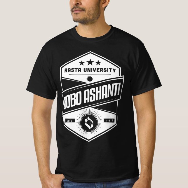 Rasta University Bobo Ashanti Good Vibes Reggae T-Shirt (Vorderseite)