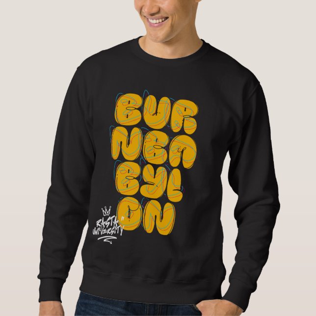 Rasta University Burn Babylon Graffiti Style Regga Sweatshirt (Vorderseite)