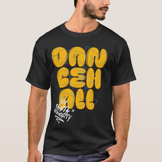 Rasta University Dancehall Graffiti Style Reggae T-Shirt (Vorderseite)