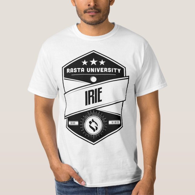 Rasta University Irie Good Vibes Reggae T-Shirt (Vorderseite)