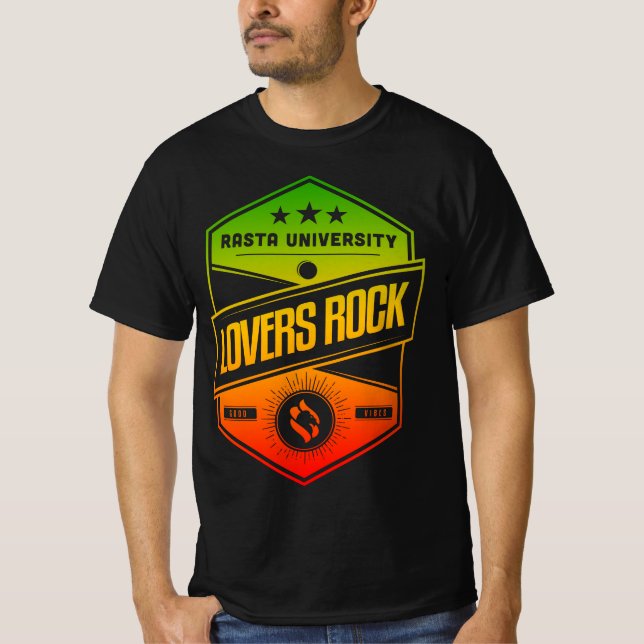 Rasta University Lovers Rock Good Vibes Reggae T-Shirt (Vorderseite)