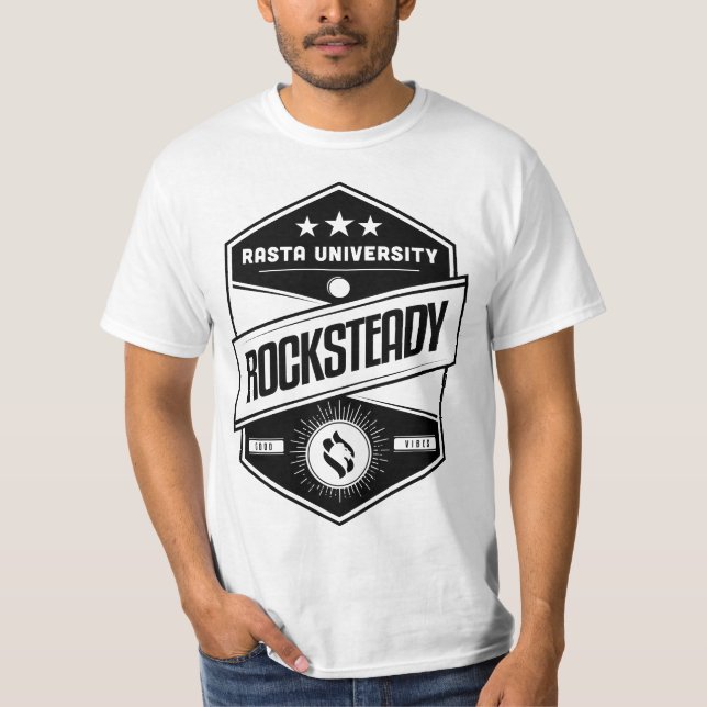 Rasta University Rocksteady Good Vibes Reggae T-Shirt (Vorderseite)