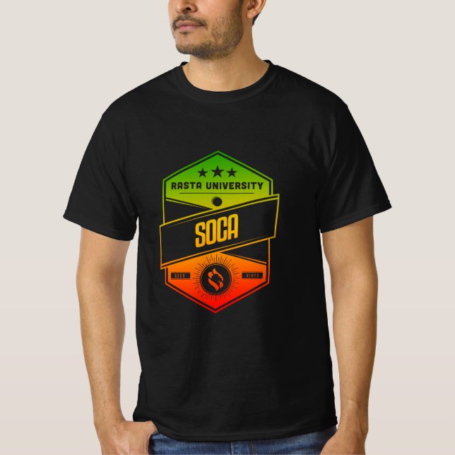 Rasta University Soca Good Vibes Rasta Reggae T-Shirt (Vorderseite)