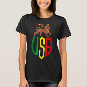 Rasta Usa Reggae Music Zion Lion Jamaica Rastafari T-Shirt