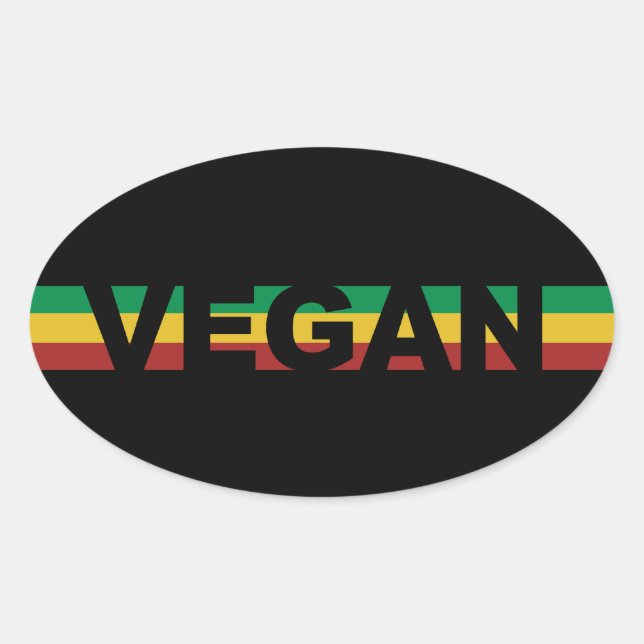 Rasta Veganer Sticker (Vorderseite)