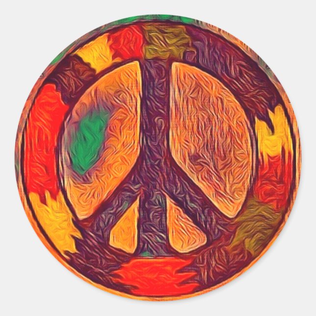 Rasta Vibe Peace Sign Sticker (Vorderseite)