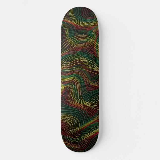 Rasta Waves Skateboard (Vorderseite)