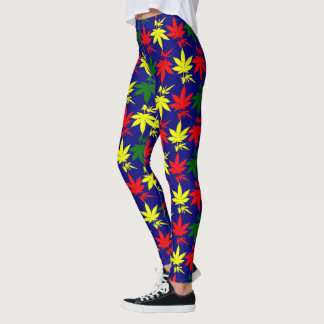 Rasta Weed Blätter Farbenfarben Blutegel Leggings