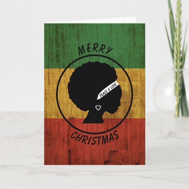 Rasta Woman Peace & Liebe Christmas Classic Round  Karte (Vorderseite)
