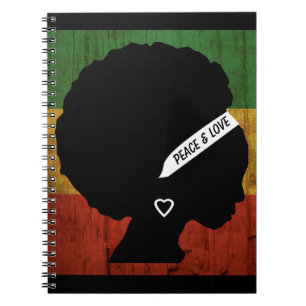 Rasta Woman Peace & Love Notizblock