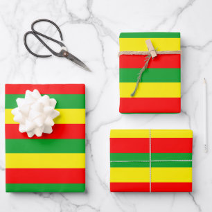 Rasta Wrapping Paper Sheet Geschenkpapier Set
