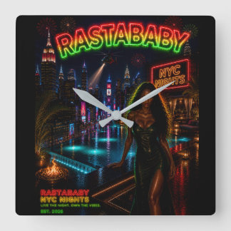Rastababy Quadratische Wanduhr