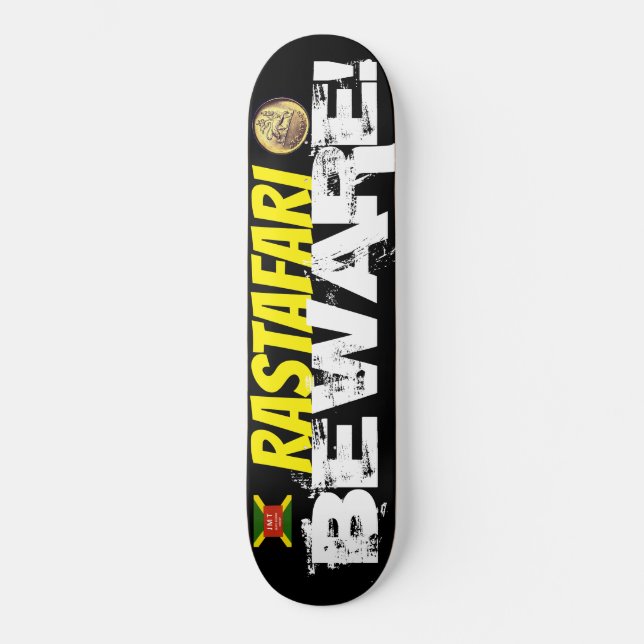 RASTAFARI BEWARE Skateboard (Vorderseite)