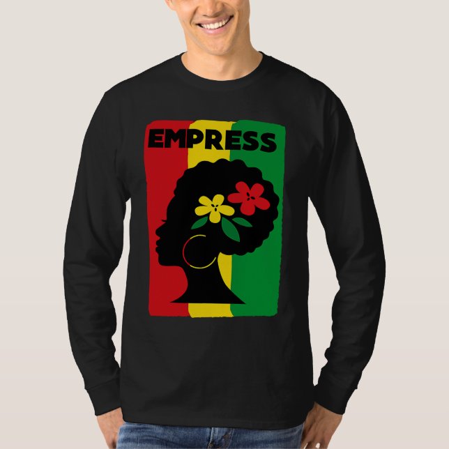 Rastafari Empress Jamaica Souvenir Rasta Roots Reg T-Shirt (Vorderseite)