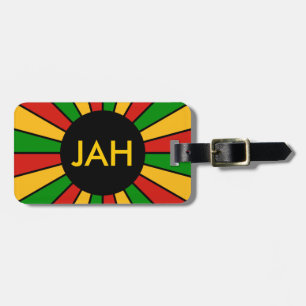 RASTAFARI FLAG BUTTON RAYS + Ihr Zeichen oder Mono Gepäckanhänger