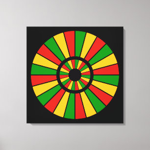 RASTAFARI FLAG BUTTON RAYS + Ihr Zeichen oder Mono Leinwanddruck