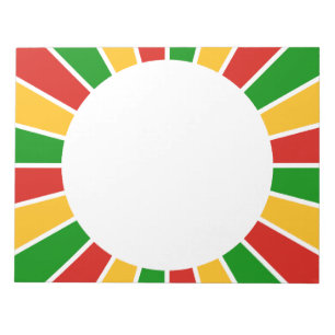RASTAFARI FLAG BUTTON RAYS + Ihr Zeichen oder Mono Notizblock