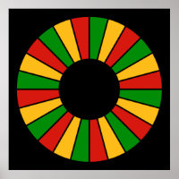 RASTAFARI FLAG BUTTON RAYS + Ihr Zeichen oder Mono