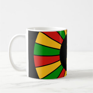 RASTAFARI FLAG BUTTON RAYS + Ihr Zeichen oder Text Tasse