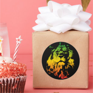 Rastafari Flag farbige Löwe von Judah Runder Aufkleber