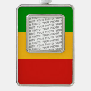 RASTAFARI FLAG FLAG FARBEN + Ihr Foto Rahmen-Ornament Silber