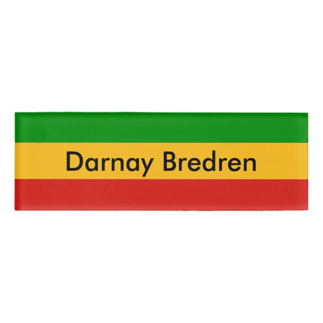 RASTAFARI FLAG FLAG FARBEN + Ihr Name & Ihre Ideen Namenschild (Vorderseite)