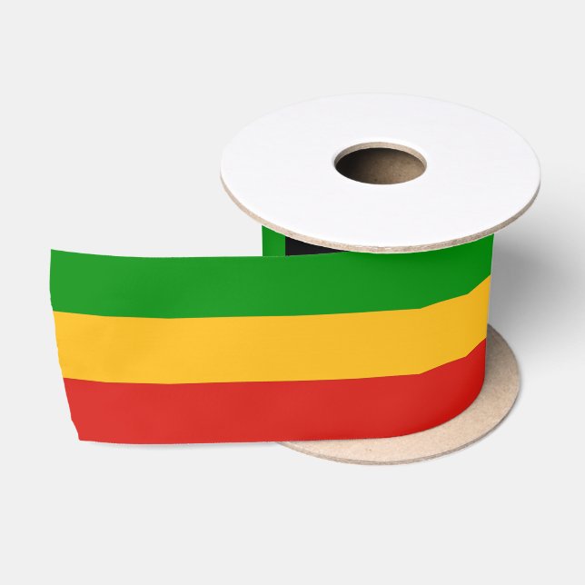 RASTAFARI FLAG FLAG FARBEN + Ihr Text Satinband (Spule)