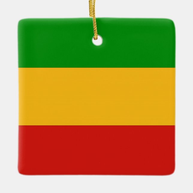 RASTAFARI FLAG FLAG FARBEN + Ihre Ideen Keramikornament (Vorderseite)