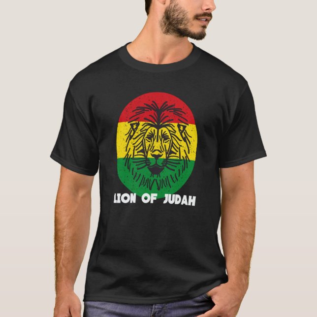 Rastafari Lion Head Jamaica Souvenir Rasta Roots R T-Shirt (Vorderseite)
