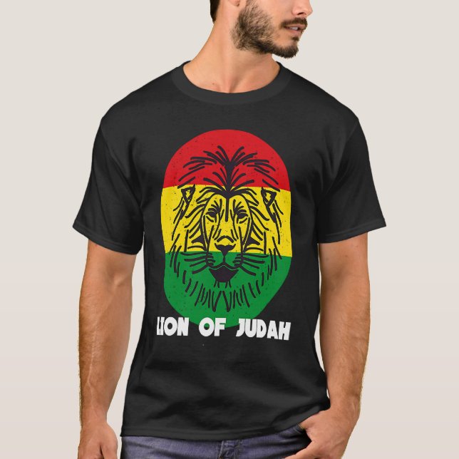 Rastafari Lion Head Jamaica Souvenir Rasta Roots R T-Shirt (Vorderseite)