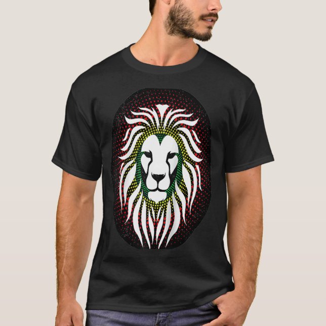 Rastafari Lion Head Jamaica Souvenir Rasta Roots R T-Shirt (Vorderseite)