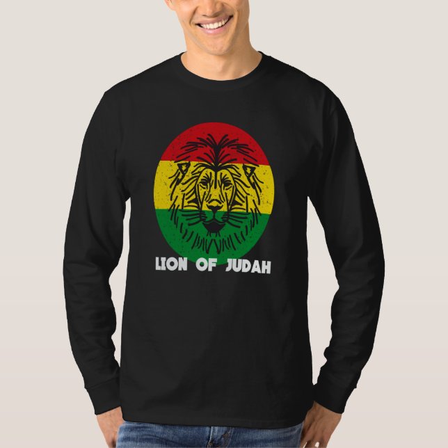 Rastafari Lion Head Jamaica Souvenir Rasta Roots R T-Shirt (Vorderseite)