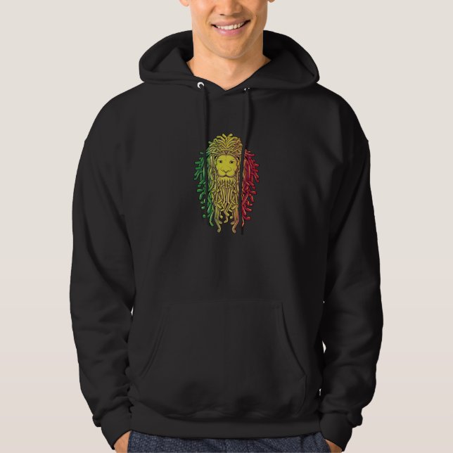 Rastafari Lion of Judah Jamaica Souvenir Rasta Roo Hoodie (Vorderseite)