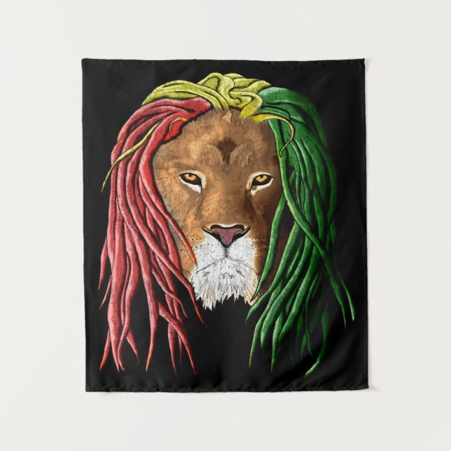 Rastafari Lion Wandteppich (Vorderseite)