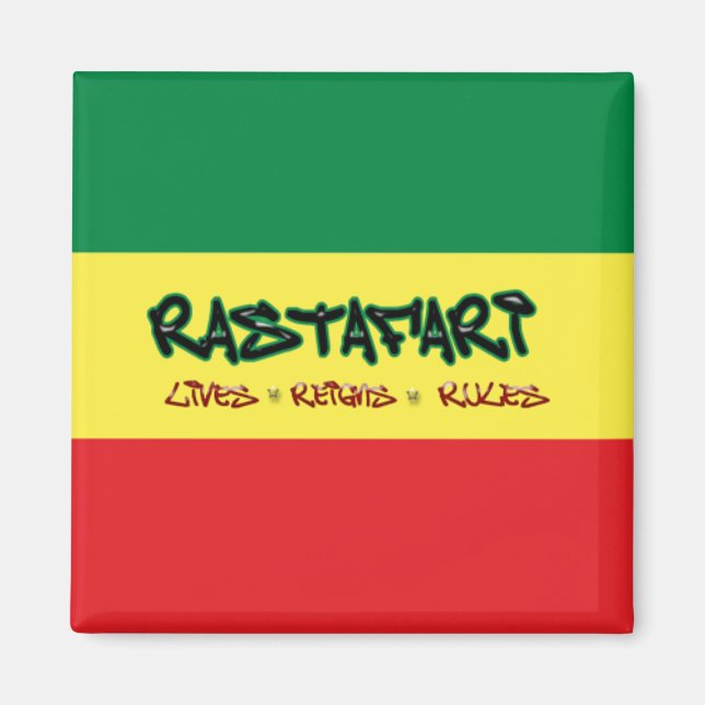 Rastafari Lives Reigns Rules Magnet (Vorne)
