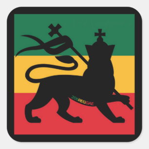 Rastafari Löwe von Judah Square Sticker