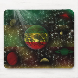 Rastafari Planeten-Weltraum Mousepad